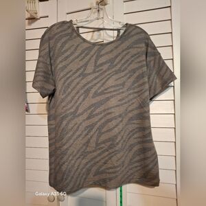 JM Lifestyle Live well  Lifestyle zebra striped top NWT